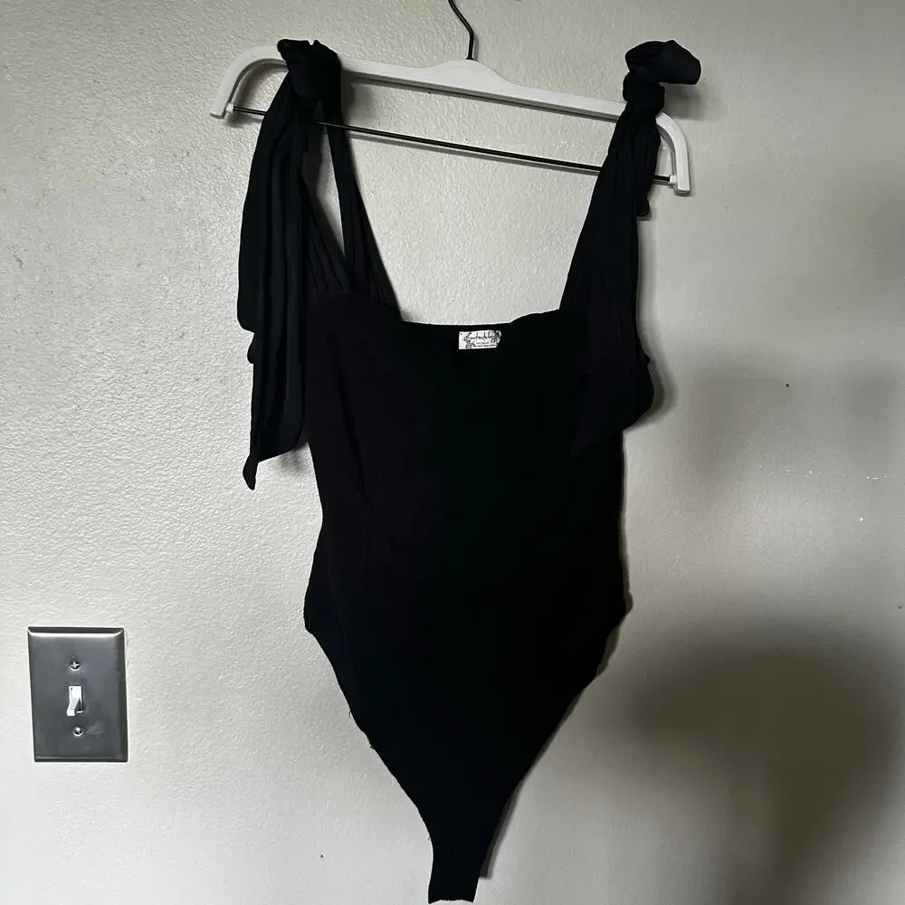Lola Free people black bodysuit sz m - Picture 6 of 7